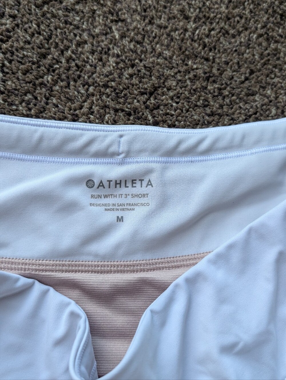 Athleta White Run With It 3" Short - Picture 2 of 2